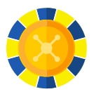 animerat roulettehjul i gult och blått